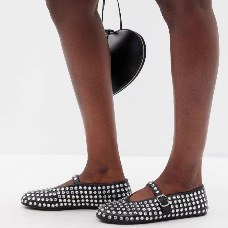 Damen modische Strass-Pantoletten mit verstellbarem Riemen R&B