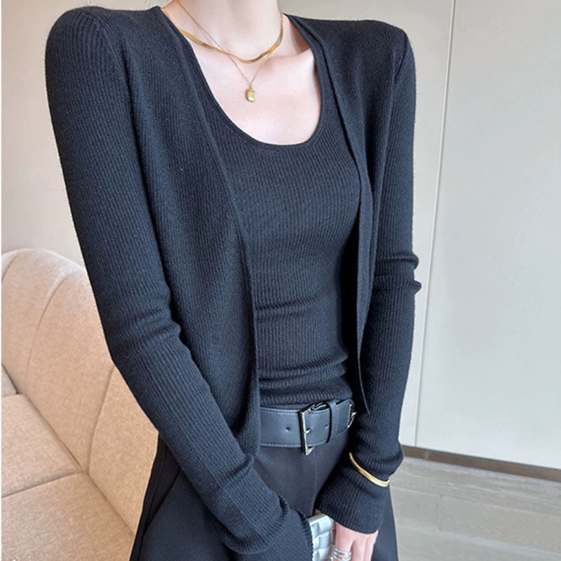 Damen Eleganter und bequemer Cardigan im minimalistischen Design R&B
