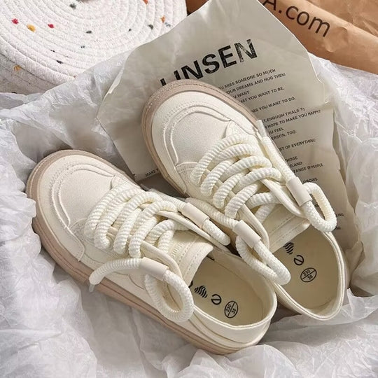 Damen Komfortable Sneakers aus robustem Canvas mit dickem Sohlenprofil R&B