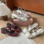 Damen elegante Slingback-Pumps mit modischem Schleifendetail und komfortablem Blockabsatz R&B