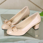 Damen Elegante Ballerinas mit glänzendem Obermaterial und schicker Schleifenverzierung R&B