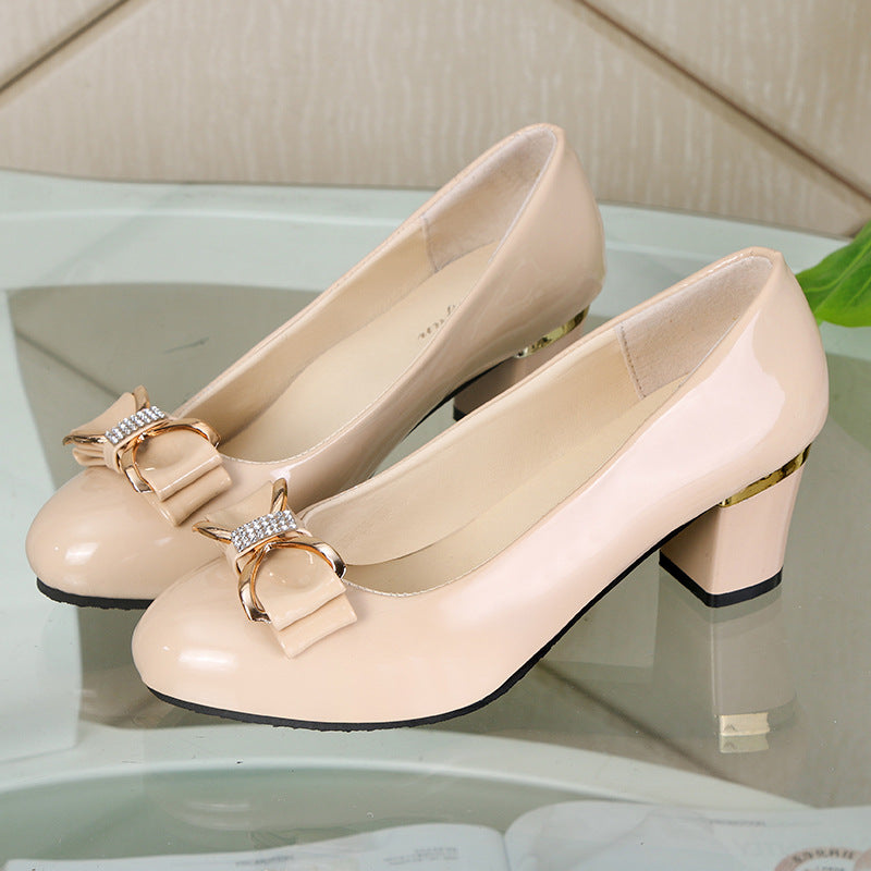 Damen Elegante Ballerinas mit glänzendem Obermaterial und schicker Schleifenverzierung R&B