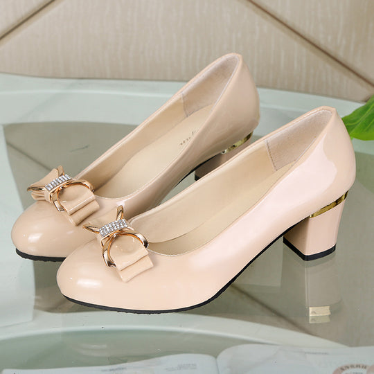 Damen Elegante Ballerinas mit glänzendem Obermaterial und schicker Schleifenverzierung R&B