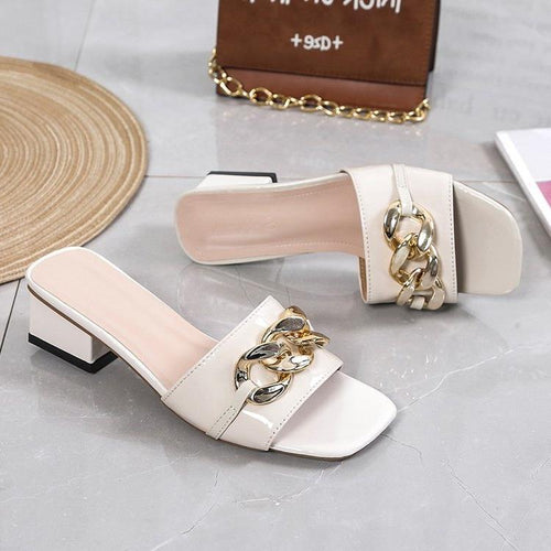Damen Offene Mules mit glamourösem Schmuckdetail R&B