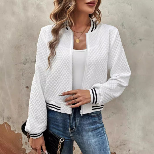 Damen leichte Steppjacke mit Sportstreifen R&B