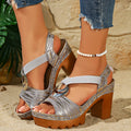 Damen Glamouröse Plateau-Sandalen mit modischem Riemen-Design R&B