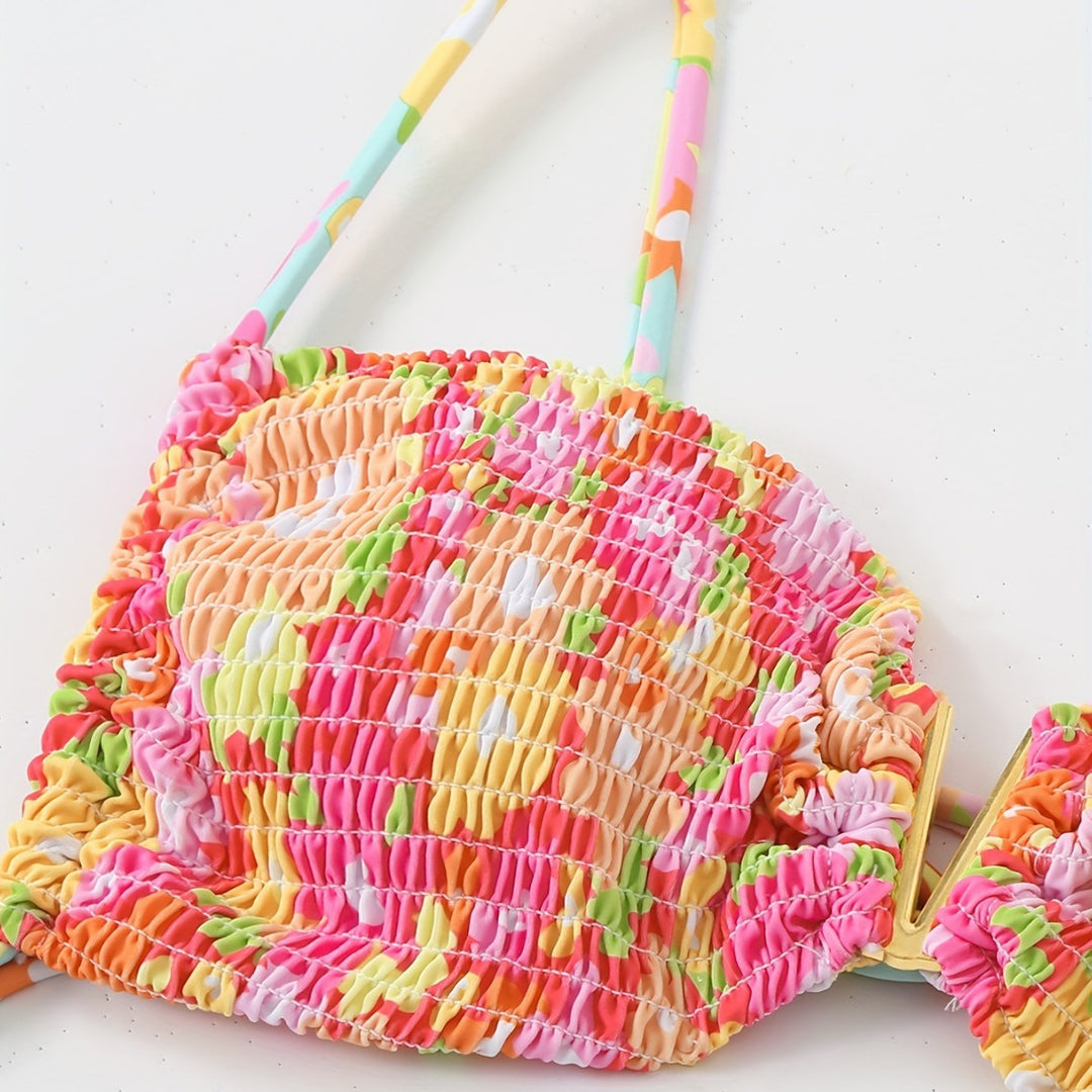 Damen Bandeau-Bikini mit verspieltem Rüschen-Design R&B