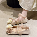 Damen Ballerinas mit floralem Design und eleganter Bandverzierung R&B