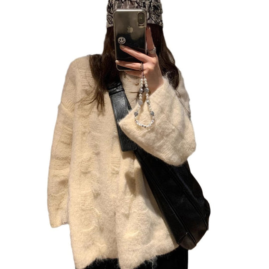 Damen Oversized Strickpullover im lässigen Pullover-Stil R&B