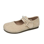 Damen Ballerina mit elegantem Schleifenverzierung und hochwertiger Plüschoberfläche R&B