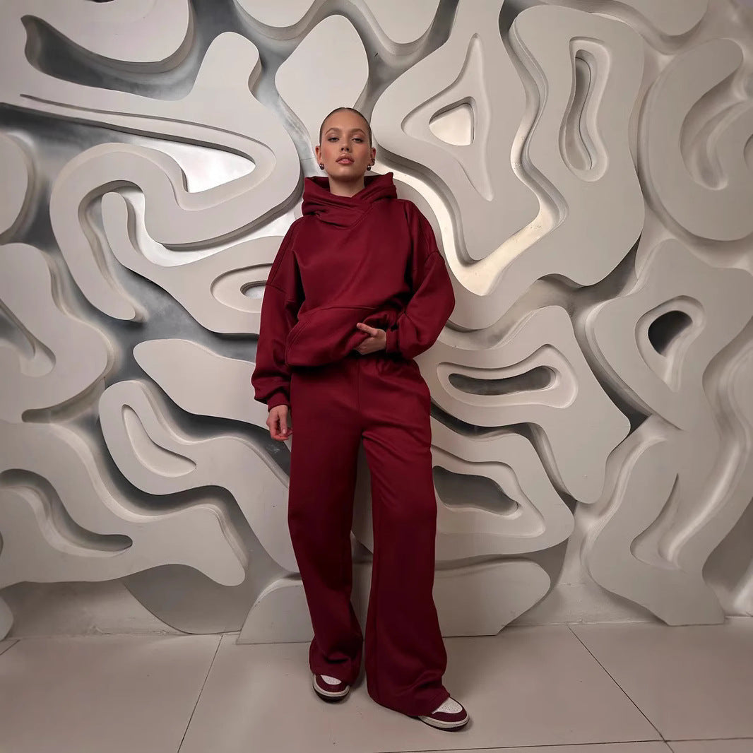 Damen lässiges Kapuzen-Set mit weitem Schnitt R&B