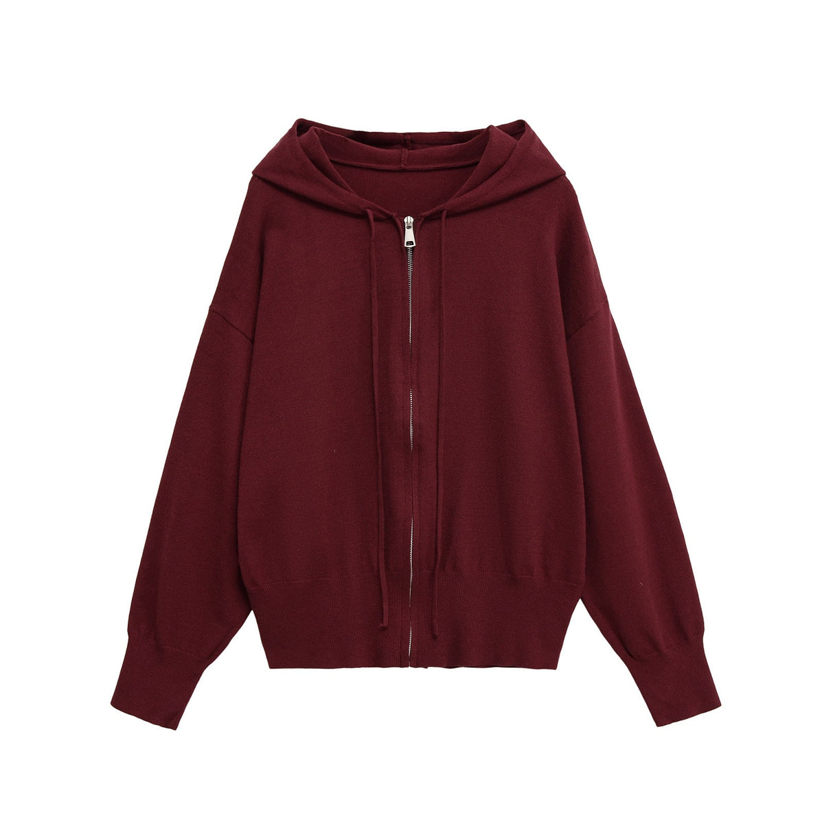Damen lässige Kapuzenjacke mit Reißverschluss R&B