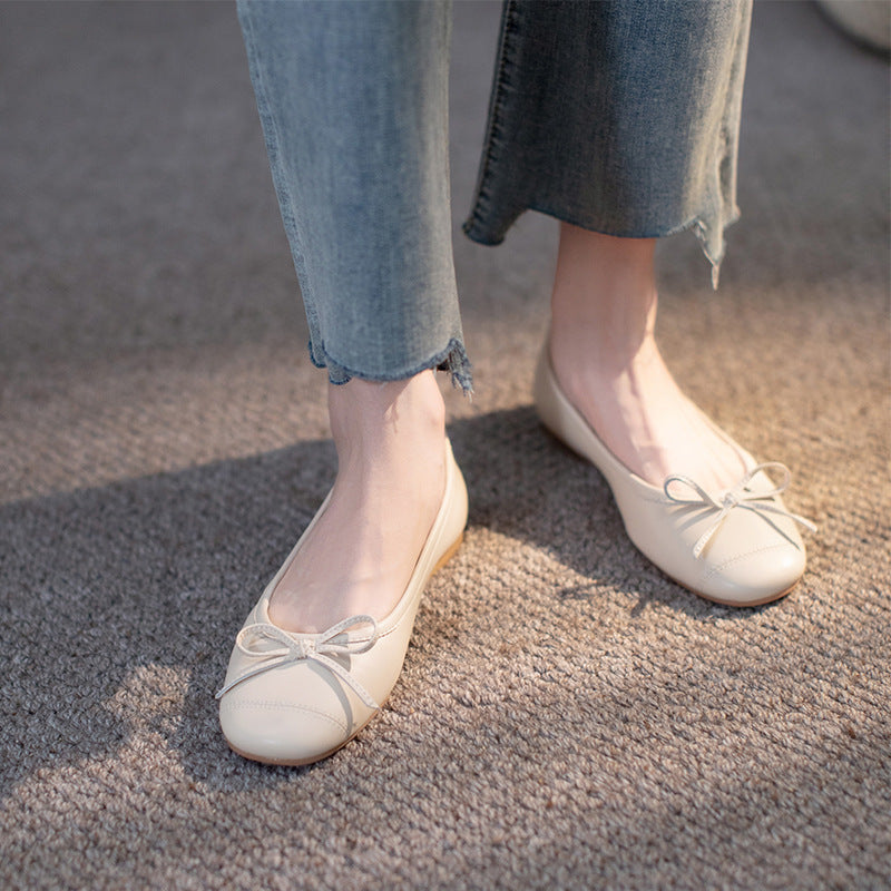 Damen Ballerinas mit dekorativem Schleifenakzent und rutschfester Sohle R&B