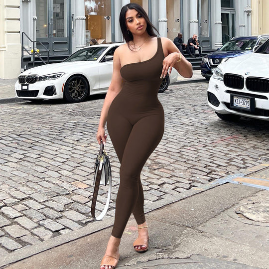 Damen Figurumspielender Bodysuit mit asymmetrischem Design R&B