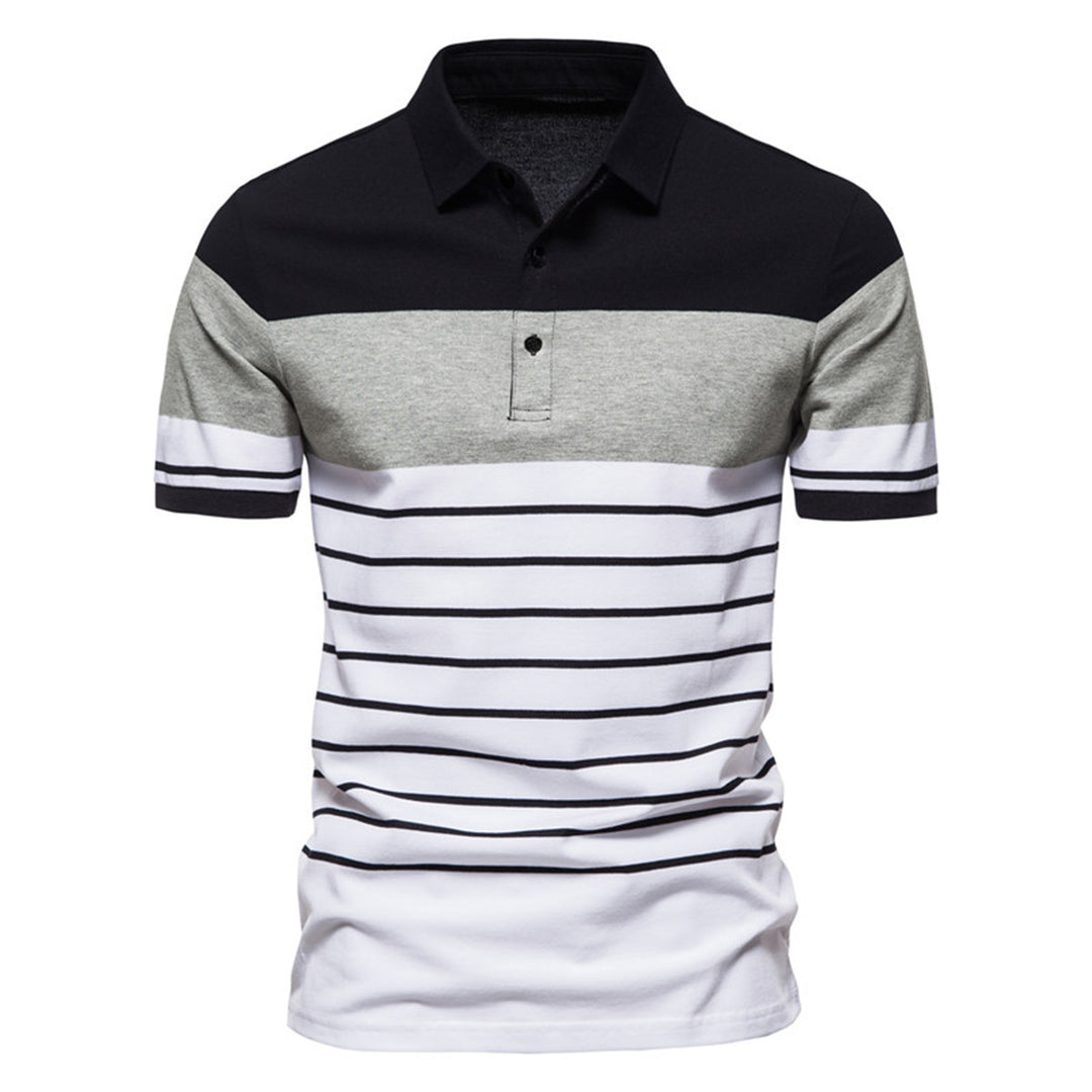 Herren Polo-Shirt mit modernem Streifenmuster und hochwertiger Baumwolle R&B