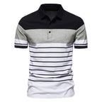 Herren Polo-Shirt mit modernem Streifenmuster und hochwertiger Baumwolle