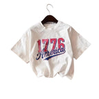 Damen lässiges T-Shirt mit auffälligem Vintage-Print R&B