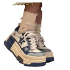 Damen Plateau Sneaker mit Stern-Design