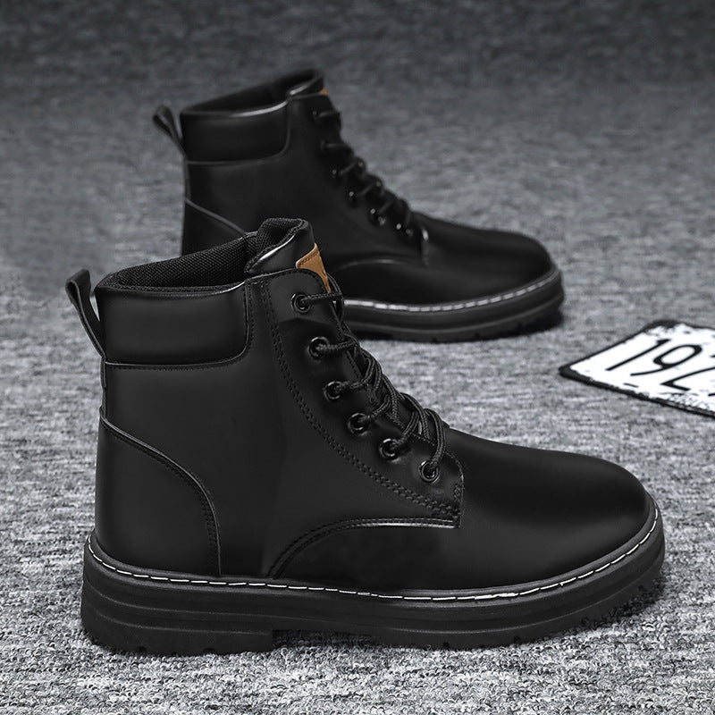 Herren robuste Lederstiefeletten mit rutschfester Sohle und weicher Innensohle R&B
