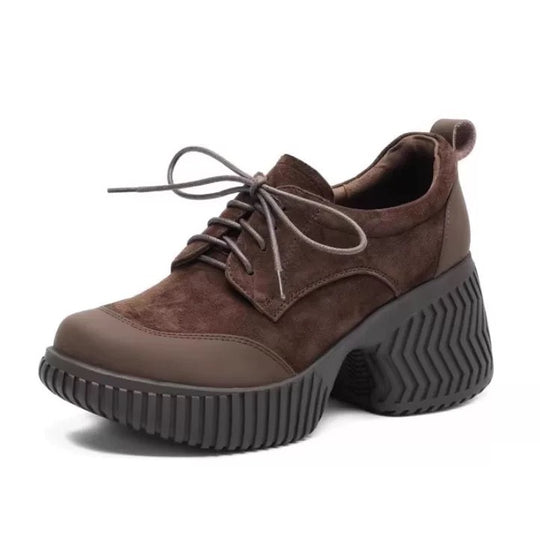 Damen modische Schnürschuhe mit robustem Blockabsatz R&B