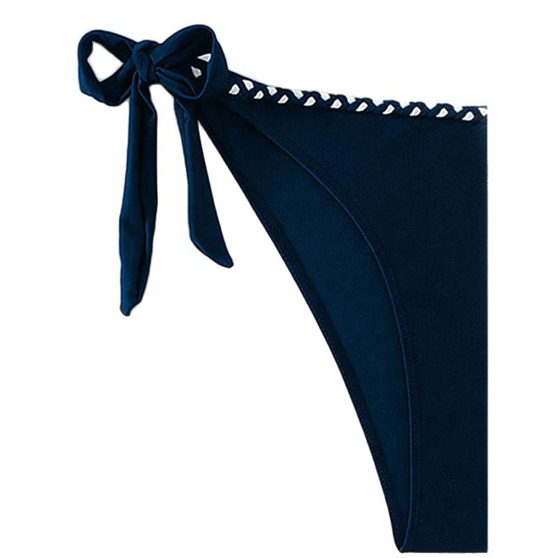 Damen Bandeau Bikini-Set mit raffinierten Rüschendetails und verstellbaren Bindändern
