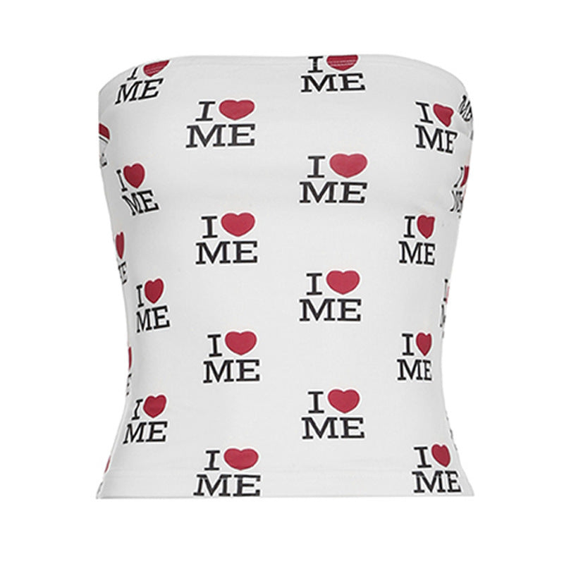 Damen Bandeau-Top mit modischem Druck R&B