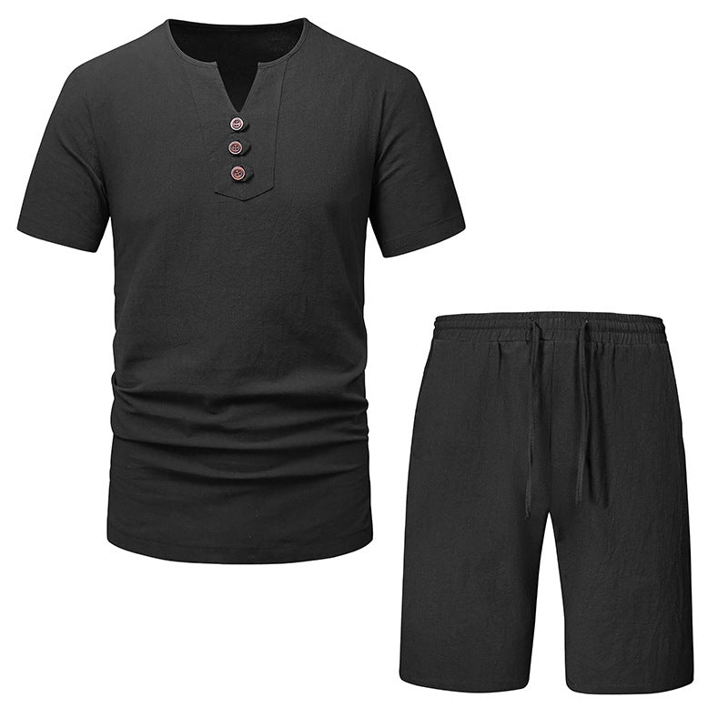 Herren Freizeitanzug mit Knopfleiste und elastischem Bund