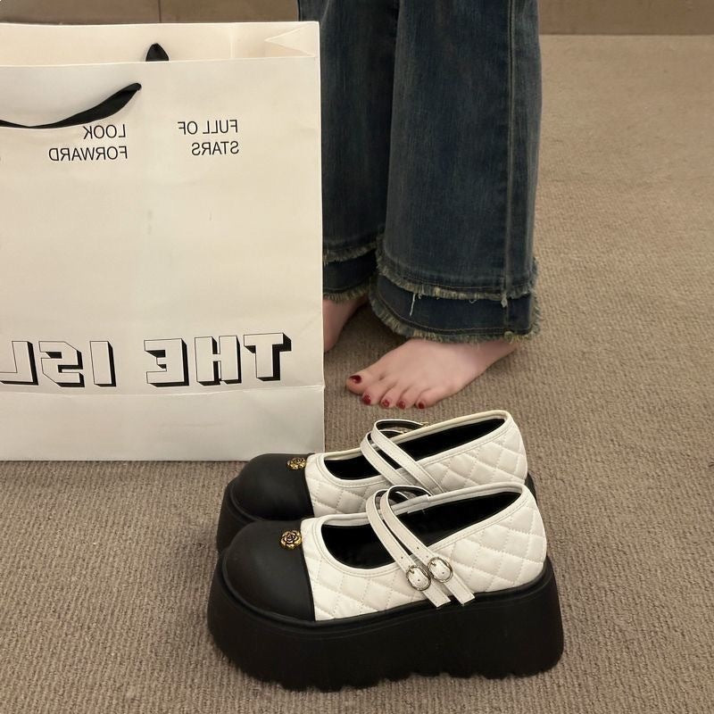 Damen Platform Mary Janes mit modischen Zweiriemen und geschmackvollem Design R&B
