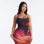 Damen Maxikleid mit aufregendem Blumenmuster und elegantem Schnitt R&B