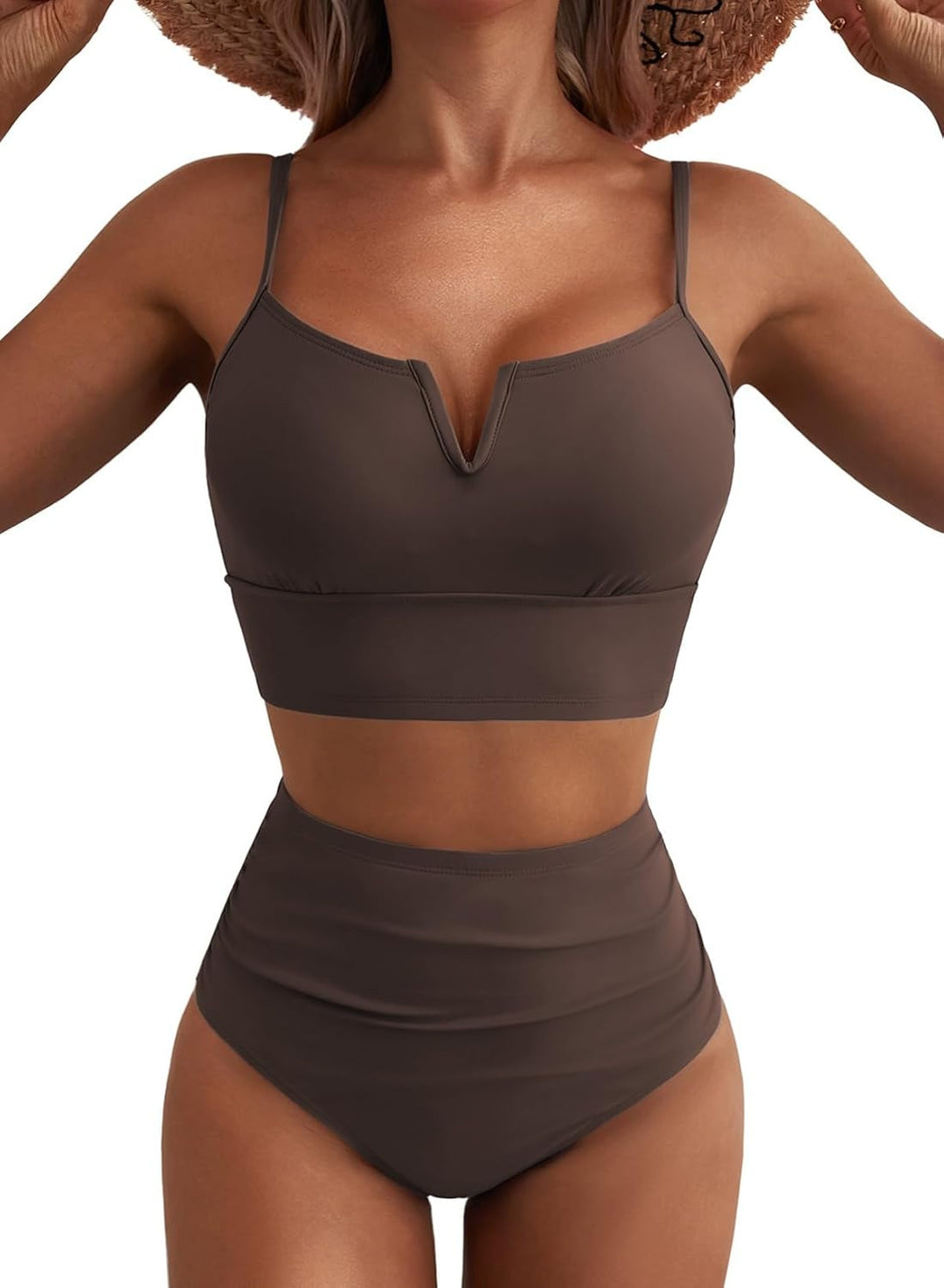 Damen Hochtailliertes Bikini-Set mit modernem V-Ausschnitt und angenehmer Passform R&B