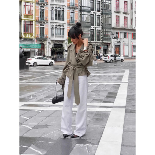 Damen Oversized Trenchcoat mit schickem Gürtel R&B