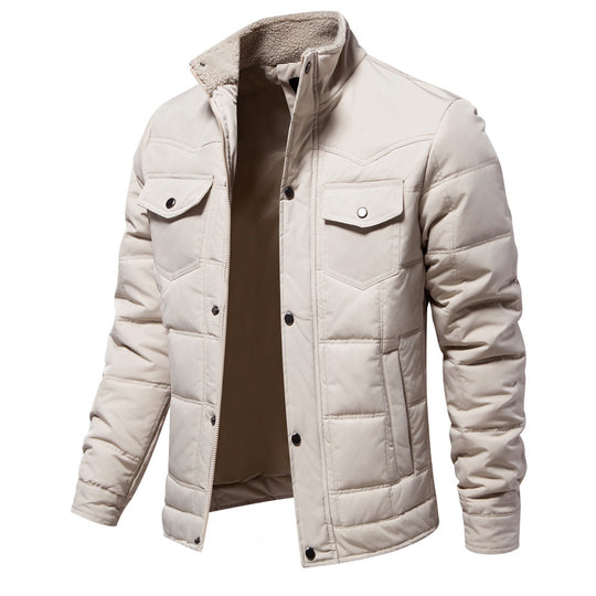 Herren Winterjacke mit gefüttertem Kragen und praktischen Taschen R&B