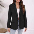 Damen Strukturierter Blazer mit modischem Kontrastärmel R&B