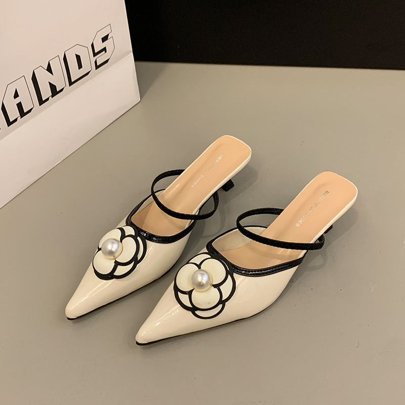 Damen Elegante Slingback-Pumps mit Perlen-Detail und modischem Blumen-Design R&B