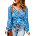 Damen Bluse mit dekorativem Ausschnitt und langen Ärmeln R&B