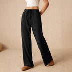 Damen weite Baumwoll-Haremshose mit hoher Taille und praktischem Kordelzug R&B