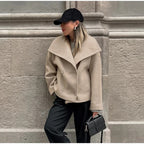 Damen Oversize Wollmantel