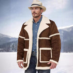 Herren Lammfelljacke mit breitem Revers