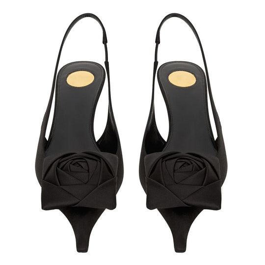 Damen elegante Slingback Pumps mit raffiniertem Blumendetail R&B