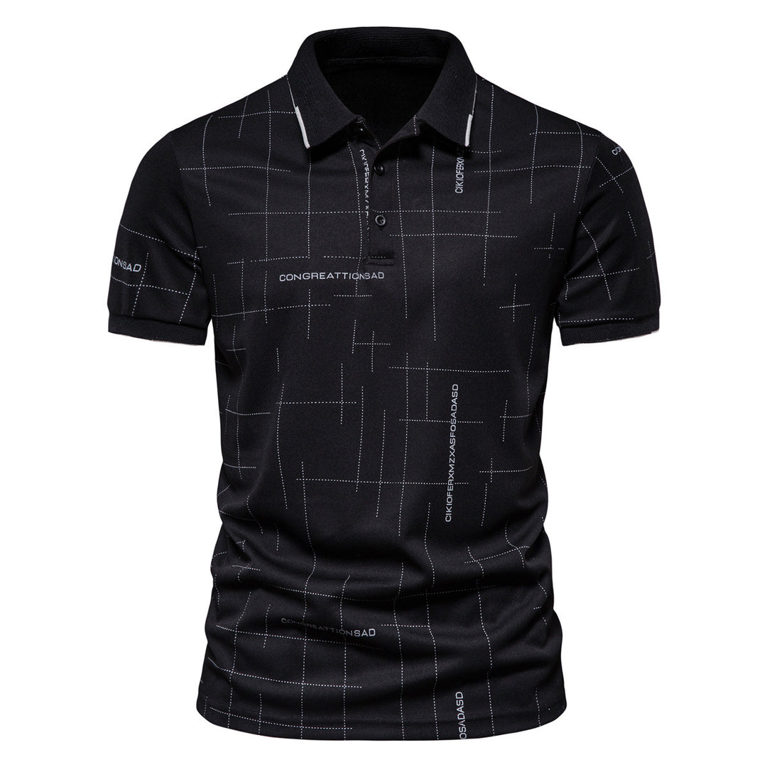 Herren Polohemd mit modernem Schnitt und grafischem Muster R&B