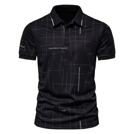 Herren Polohemd mit modernem Schnitt und grafischem Muster R&B