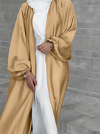 Damen Elegante Satinjacke mit weit geschnittenen Ärmeln R&B