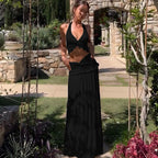 Damen Maxikleid mit verspieltem Cut-Out und Rüschendetails R&B
