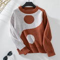Damen modischer Pullover mit Yin-Yang-Motiv