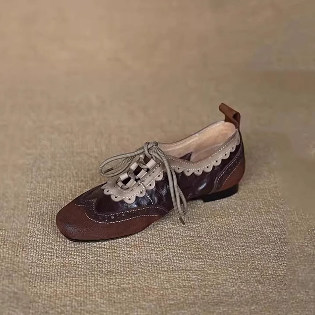 Damen elegante Schnürschuhe mit filigranem Perforationsdesign und komfortablem Futter R&B