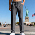 Herren nan lässig-elegante Bundfalten-Sweathose mit Bügelfalte, elastischem Tunnelzugbund und seitlichen Eingrifftaschen R&B