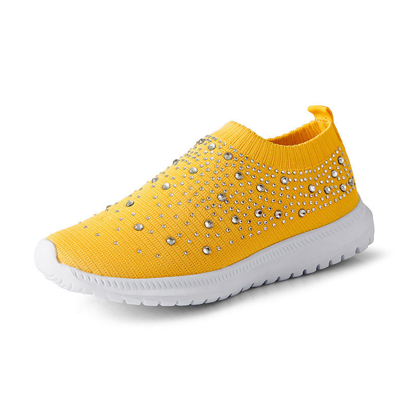 Damen modische Slip-On Sneakers mit Glitzerapplikationen R&B