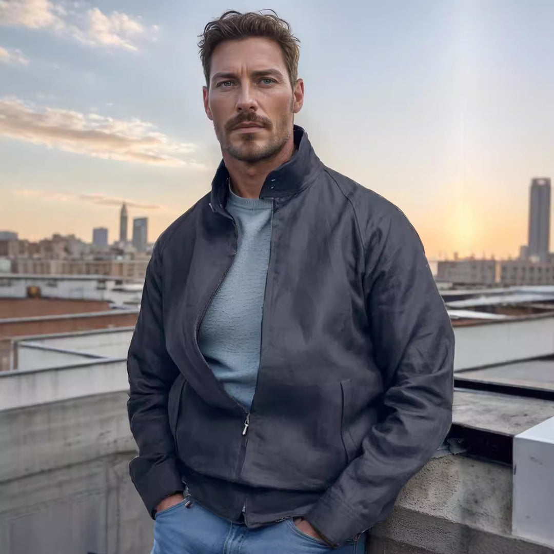 Herren leichte Übergangsjacke mit modernem Stehkragen R&B