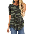 Damen T-Shirt mit modernem Leopardenmuster und lässigem Schnitt R&B