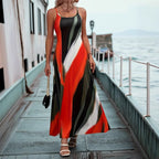 Damen Maxikleid mit verführerischem Farbverlauf und schmalen Spaghettiträgern R&B